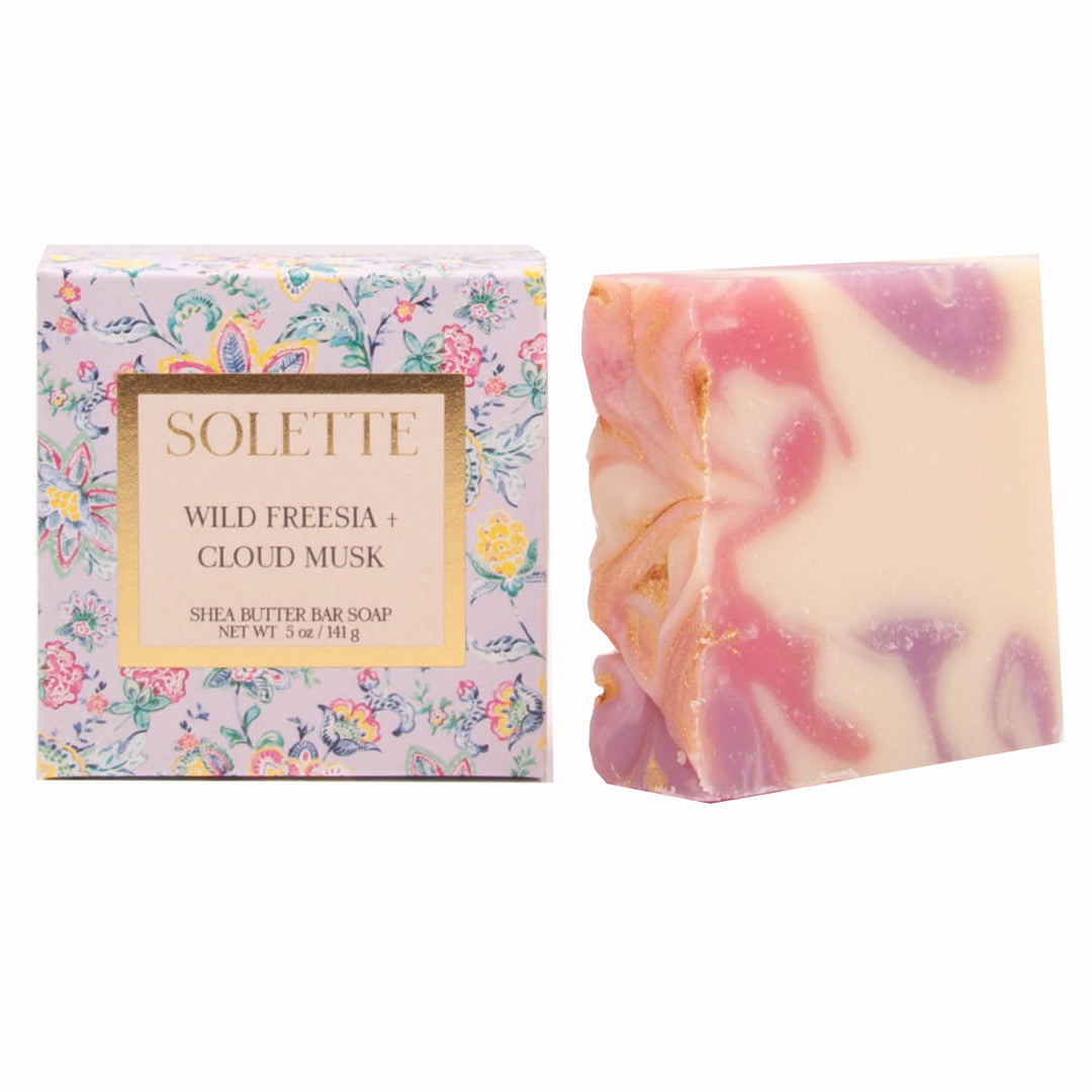 Wild Freesia Cloud Musk Shea Butter Bar Soap Solette